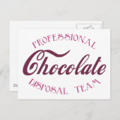 Berufliche Schokoladenbeseitigungsteam Postkarte (Vorne/Hinten)