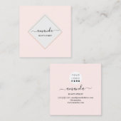 Berufliche Schönheit Makeup Logo Rosa Fanimalismus Quadratische Visitenkarte (Vorne/Hinten)