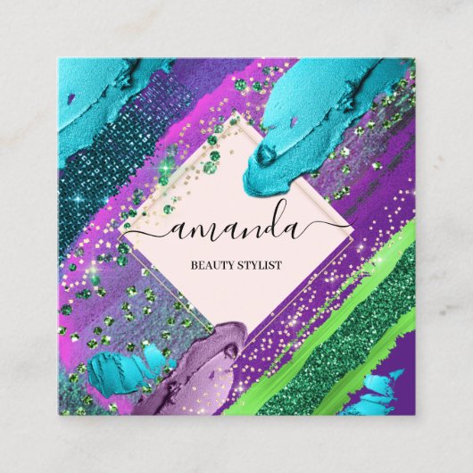 Berufliche Schönheitscreme-Logo Abstrakt Blende Quadratische Visitenkarte (Vorderseite)