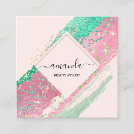 Berufliche Schönheitscreme Logo Rosa Rose Quadratische Visitenkarte