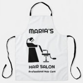 Berufliche Schürze für Damen im Haarstil (Vorderseite)