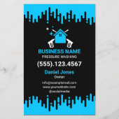 Berufliche Schwarz-Blau-Druckwäsche Flyer (Vorne)