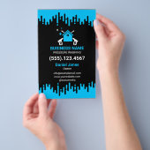 Berufliche Schwarz-Blau-Druckwäsche Flyer (Handgriff)