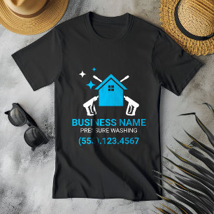 Berufliche Schwarz-Blau-Druckwäsche T-Shirt