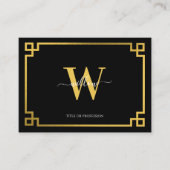 Berufliche Schwarz/Gold-griechische Social Media Visitenkarte (Vorderseite)