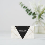 Berufliche Schwarz-Gold-Marmor Visitenkarte (Stehend Vorderseite)