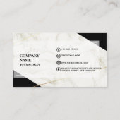 Berufliche Schwarz-Gold-Marmor Visitenkarte (Rückseite)