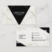 Berufliche Schwarz-Gold-Marmor Visitenkarte (Vorne/Hinten)