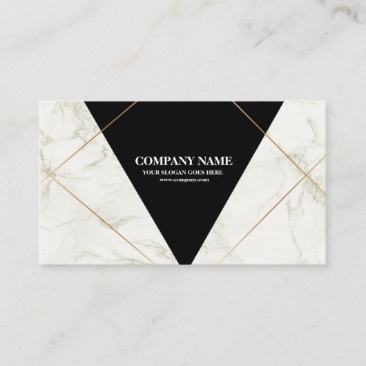 Berufliche Schwarz-Gold-Marmor Visitenkarte (Vorderseite)
