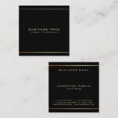 Berufliche Schwarz-Gold-Vorlage für kundenspezifis Quadratische Visitenkarte (Vorne/Hinten)