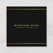 Berufliche Schwarz-Gold-Vorlage für kundenspezifis Quadratische Visitenkarte (Vorderseite)