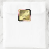 Berufliche schwarz-goldfarbene Farbtinte Quadratischer Aufkleber (Tasche)