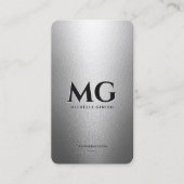 Berufliche Schwarz-Minimalinitialen Visitenkarte (Vorderseite)