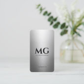 Berufliche Schwarz-Minimalinitialen Visitenkarte (Stehend Vorderseite)