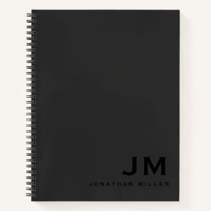 Berufliche Schwarz-Out-Monogramm-Initialen Notizblock