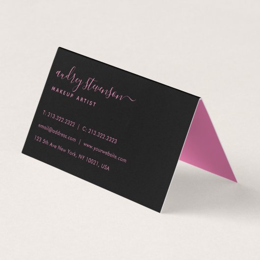 Berufliche Schwarz-Rosa-Signatur 6 Fotos Visitenkarten (Rückseite)