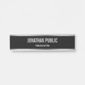 Berufliche Schwarz-Silber-Vorlage Türschild (Vorderseite )