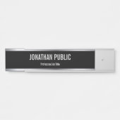 Berufliche Schwarz-Silber-Vorlage Türschild (Vorderseite )