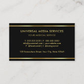 Berufliche Schwarz- und Goldprämie Visitenkarte (Rückseite)