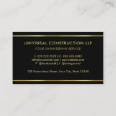 Berufliche Schwarz- und Goldprämie Visitenkarte (Rückseite)