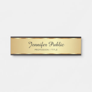 Berufliche Schwarz- und Goldtypografie Türschild