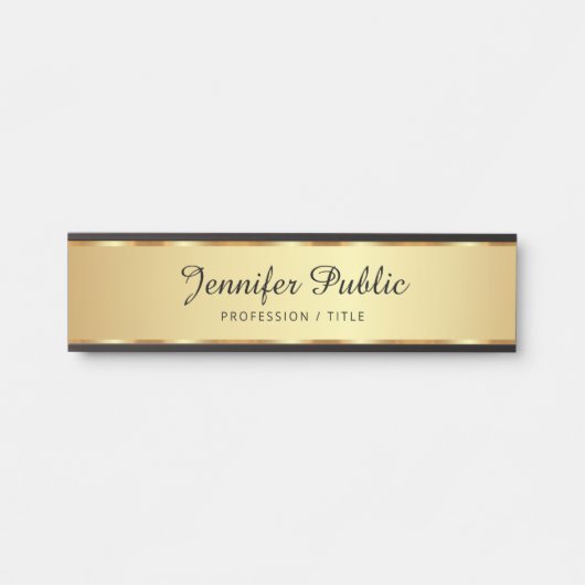 Berufliche Schwarz- und Goldtypografie Türschild (Vorderseite )