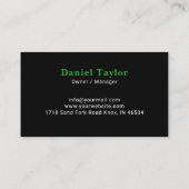 Berufliche Schwarz- und Grünlandschaften Visitenkarte (Rückseite)