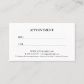 Berufliche Schwarz-Weiß-Ernennung Terminkarte (Rückseite)