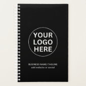 Berufliche Schwarz/Weiß-Firmenlogos und -Texte Planer (Vorderseite)
