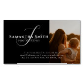 Berufliche Schwarz-Weiß-Fotografie Magnetische Visitenkarte (Vorderseite)