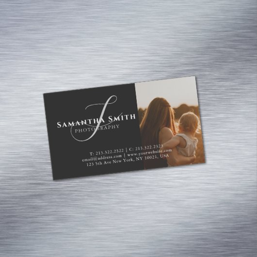 Berufliche Schwarz-Weiß-Fotografie Magnetische Visitenkarte (Beispiel)