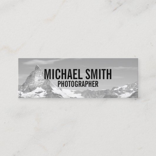 Berufliche Schwarz-Weiß-Fotografie Mini Visitenkarte (Vorderseite)