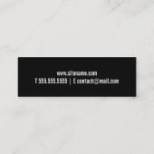 Berufliche Schwarz-Weiß-Fotografie Mini Visitenkarte (Rückseite)