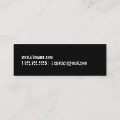 Berufliche Schwarz-Weiß-Fotografie Mini Visitenkarte (Rückseite)