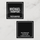 Berufliche Schwarz-Weiß-Fotografie Quadratische Visitenkarte (Vorne/Hinten)