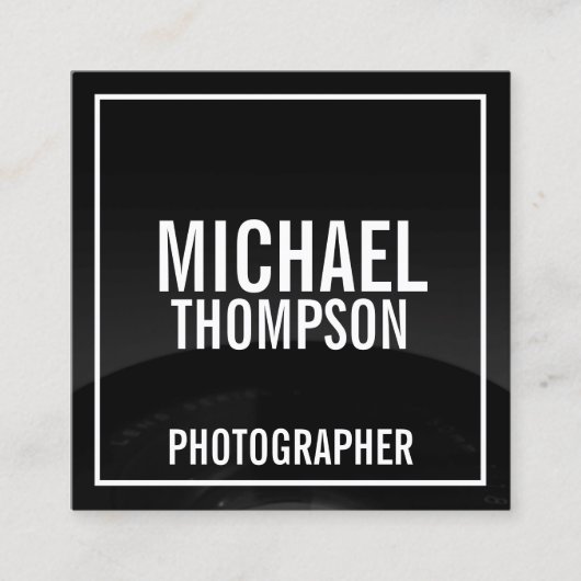 Berufliche Schwarz-Weiß-Fotografie Quadratische Visitenkarte (Vorderseite)
