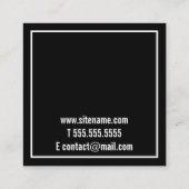 Berufliche Schwarz-Weiß-Fotografie Quadratische Visitenkarte (Rückseite)