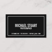 Berufliche Schwarz-Weiß-Fotografie Visitenkarte (Rückseite)