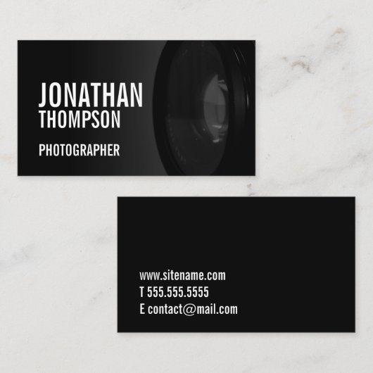 Berufliche Schwarz-Weiß-Fotografie Visitenkarte (Vorne/Hinten)