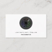 Berufliche Schwarz-Weiß-Fotokamera-Lens Visitenkarte (Vorderseite)