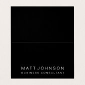 Berufliche schwarz-weiß geklappte Visitenkarte Visitenkarten (Außenseite Aufgefaltet)