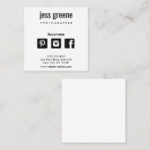 Berufliche Schwarz-Weiß-Mediensymbole Quadratische Visitenkarte (Vorne/Hinten)