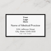 Berufliche Schwarz-Weiß-Medizin Terminkarte (Rückseite)