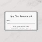 Berufliche Schwarz-Weiß-Medizin Terminkarte (Vorderseite)