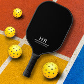 Berufliche Schwarz-Weiß-Monogramm-Initialen Pickleball Schläger