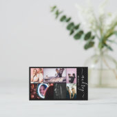 Berufliche Schwarz-Weiß-Signatur 6 Fotos Visitenkarte (Stehend Vorderseite)