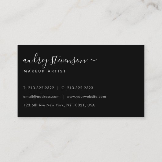 Berufliche Schwarz-Weiß-Signatur 6 Fotos Visitenkarte (Rückseite)