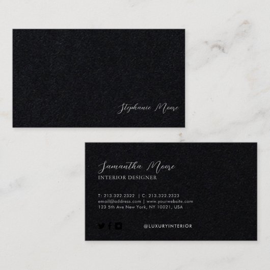 Berufliche Schwarz-Weiß-Unterschrift Visitenkarte (Vorne/Hinten)