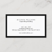 Berufliche Schwarz/Weiß-Visitenkarte Visitenkarte (Rückseite)