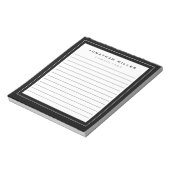 Berufliche Schwarz-weiße Linde | Name Notizblock (Rotiert)